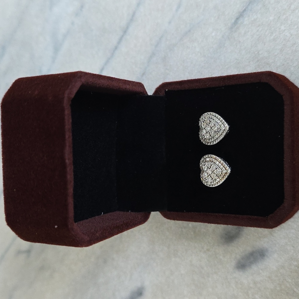 Affinity Diamond 0.10 cttw Stud Earrings in Sterling Silver (QVC)
